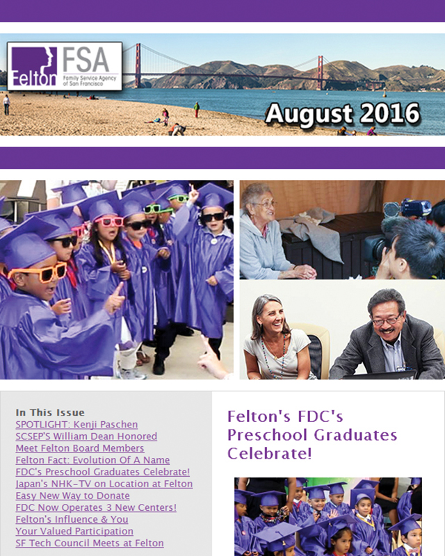 One section of the August 2016 Felton Institute newsletter. 