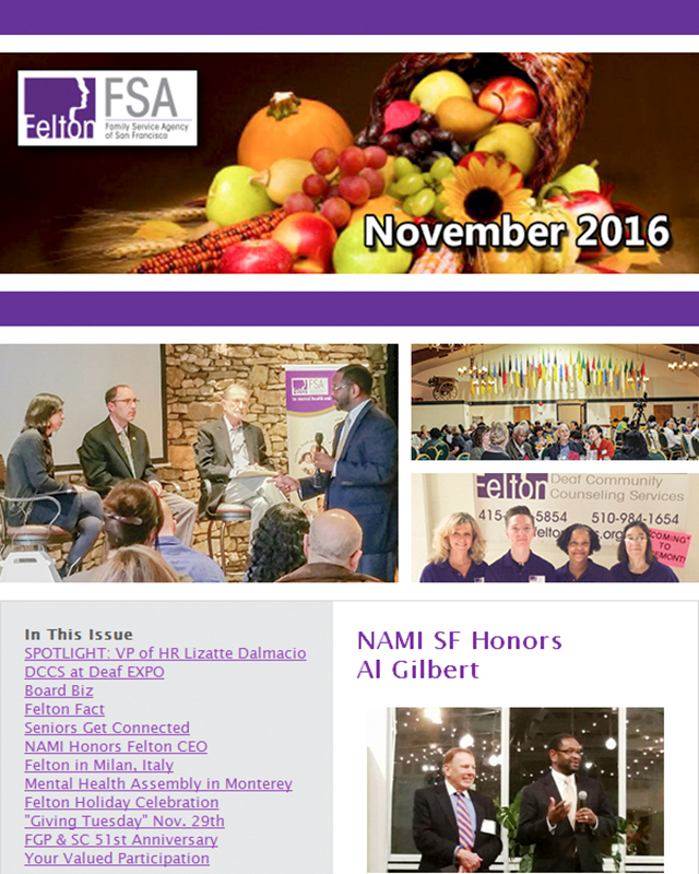 Felton Institute November 2016 Newsletter section 1. 
