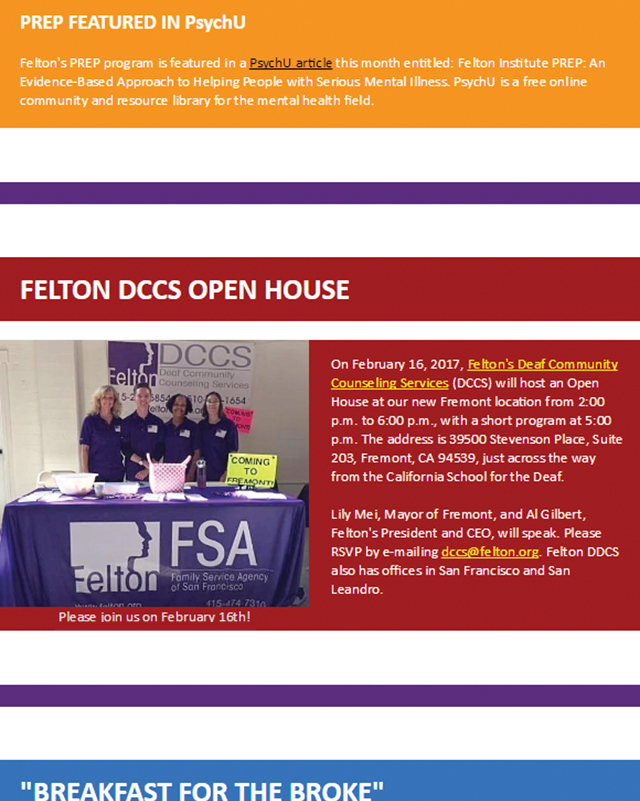 Felton Institute Newsletter section 5. 