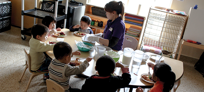 Meal Time at the Felton Learning Center in San Francisco, CA. 