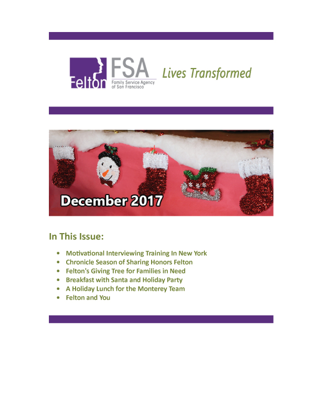 Felton Newsletter for December 2017 - Page 1. 