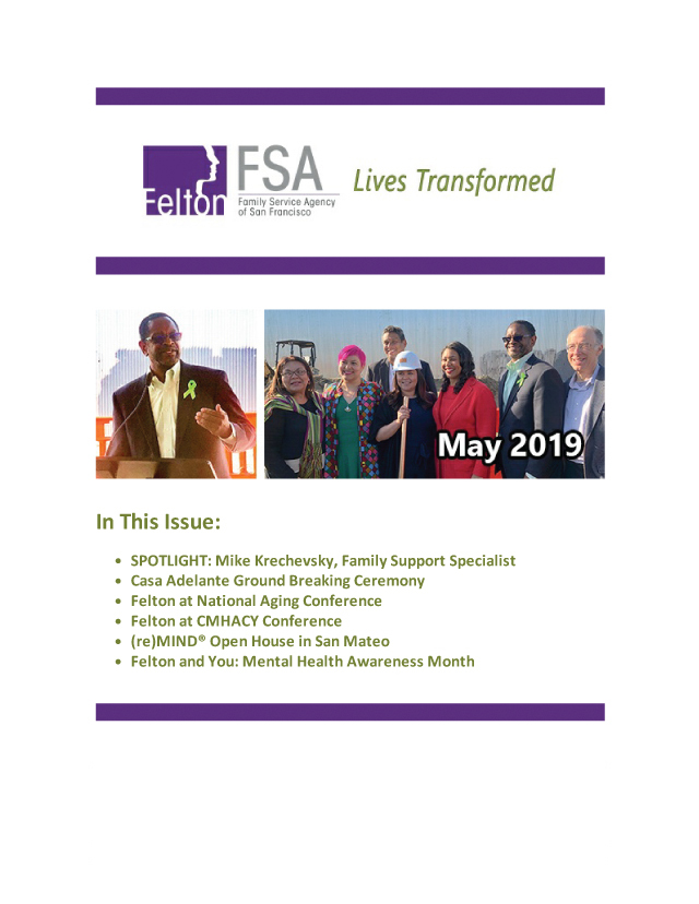 Felton Newsletter for May 2019 - Page 1. 