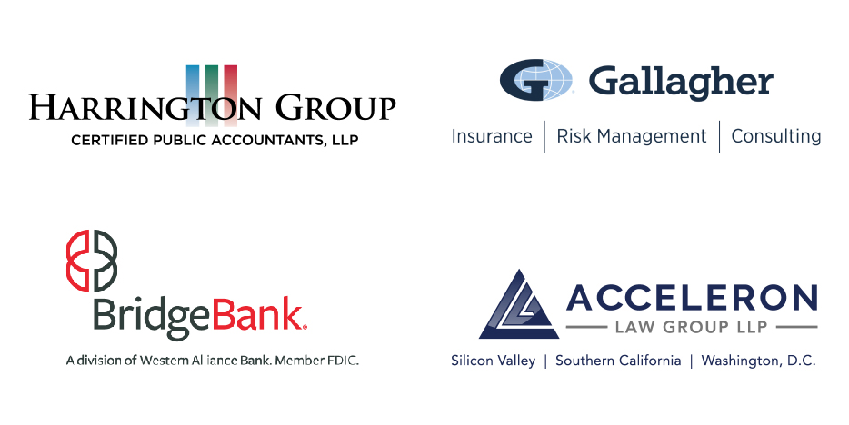 Felton Institute, 2019 Corporate Sponsors, Harrington Group, Gallagher, Bridge Bank, Acceleron Law Group