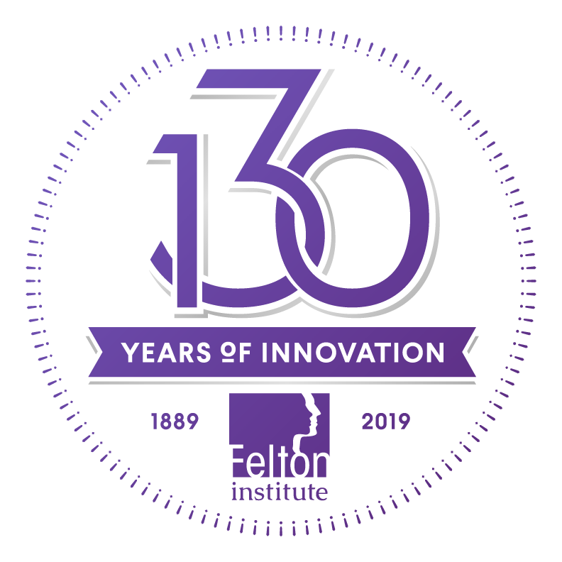 Felton Institute 130th Anniversary Logo, 130 Years of Innovation 1889-2019