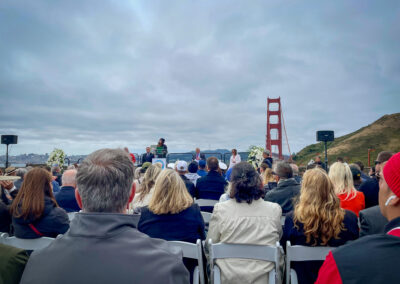 At the Golden Gate Bridge Suicide Deterrent Commemoration Ceremony, elected officials, community leaders, and advocates gathered to celebrate the completion of the life-saving net system, honoring years of dedicated advocacy and leadership.